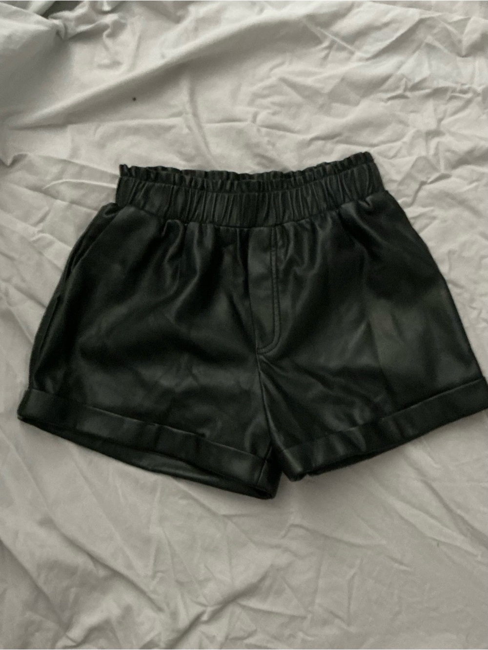 Leather shorts